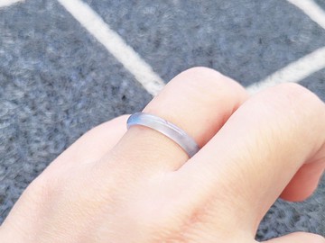 【親翠】天然瓜地馬拉翡翠 高冰藍紫剛光手指鐲10號戒圈