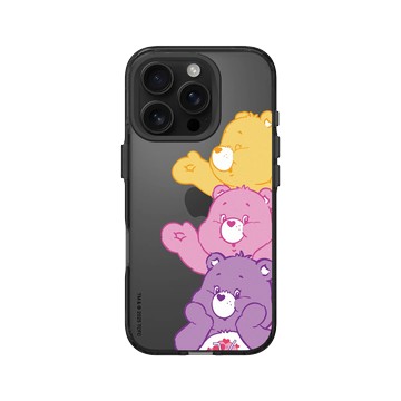 iPhone 16 Pro Clear 酷墨灰 - Care Bears - 疊疊樂