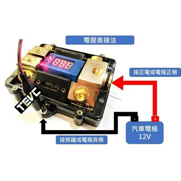 《tevc電動車研究室》ANL B2 一進二出 音響改裝 保險絲盒 兩路保險絲座 100Ax2 保險絲 電壓表 故障燈