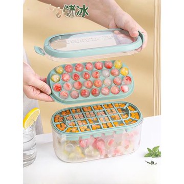冰塊模具冰格制冰冰球冰盒家用凍儲存食用儲冰食品級冰箱按壓神器