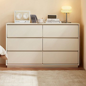 林氏木業純白奶油風實木六斗櫃 LH094 (H014372299)