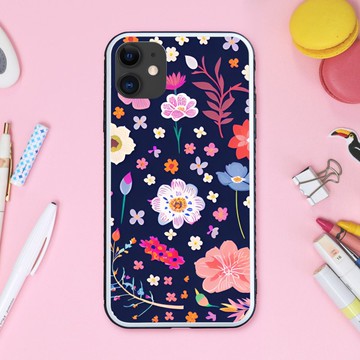 北歐多彩鮮豔的自然系植物花卉圖案 手機殼【強化玻璃處理】適用於 iPhone16