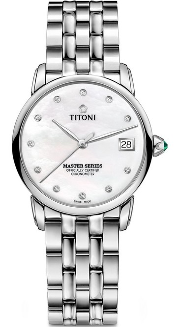 TITONI 梅花錶 大師系列 MASTER_SER 機械女腕表(23188S-602)-30mm-白貝鋼帶【刷卡回饋 分期0利率】【APP下單點數13倍送】