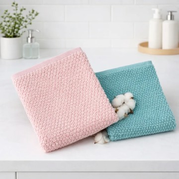 【雲御織】MIT台灣製 抗菌 防霉 防臭 特波麗 毛巾 方巾 - 毛巾-櫻花粉