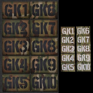 gk1-10數字編號 反光ir夜間識別章 臂章 魔術貼 戰術士氣章5個