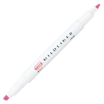 斑馬ZEBRA MILDLINER雙頭柔性螢光筆/WKT7-MP/粉紅/圓尖+斜尖