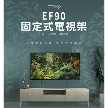 Looploop 固定式電視架 無甲醛 3倍荷重 VESA 國際標準 防變形鋼材 安全自鎖30mm超薄 #145781