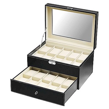 TRENY  雙層 手錶收納盒 - 經典皮革(20位)