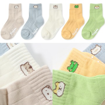 ✈️現貨✈️韓國製童襪~兒童襪.童襪.襪子~男童.男孩.女童襪~素面動物~韓國童襪5雙一組~韓國製