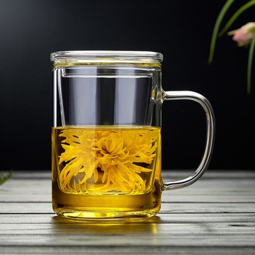 玻璃杯家用耐高溫加厚大容量2025新款茶水分離泡茶專用帶蓋喝茶杯