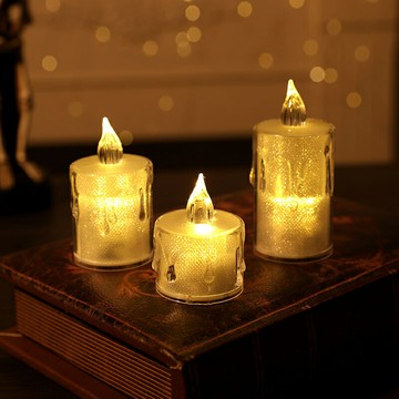 LED透明蠟燭燈 電子蠟燭 造型燈 裝飾燈 擺飾燈 小夜燈 燈飾 萬聖節 佈置 派對 擺件【BlueCat】【RI3274】