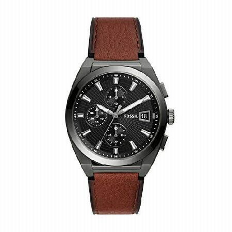 Fossil men's chronograph quartz watch with leather strap new arrivals