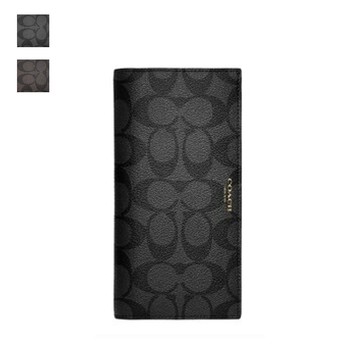 COACH男士經典C紋logo長款對折皮夾錢包F74599 ~【 菲尼斯 國際精品 ★ 疊加現抵$1520 】