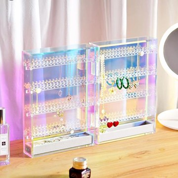 首飾收納盒ins風透明亞克力防氧化耳環耳釘項鏈飾品收納盒首飾盒