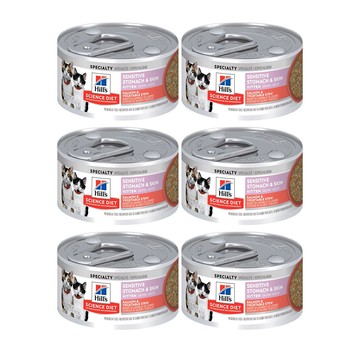 【Hills 希爾思】幼貓 敏感胃腸與皮膚鮭魚燴蔬菜主食罐 2.8oz 79gX6罐/盒 (608562)