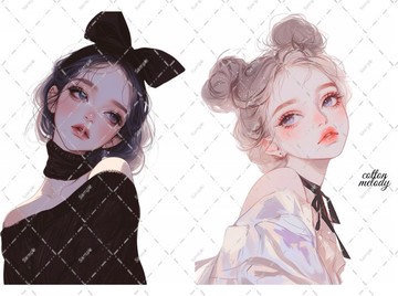 original sticker no.2408 人物貼紙 原創貼紙 原創人物貼紙 裝飾貼紙 cotton melody