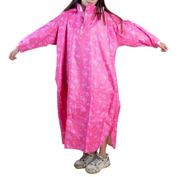 PEANUTS 史努比 兒童尼套頭式背包雨衣 身高141~155cm適用  紅色  L