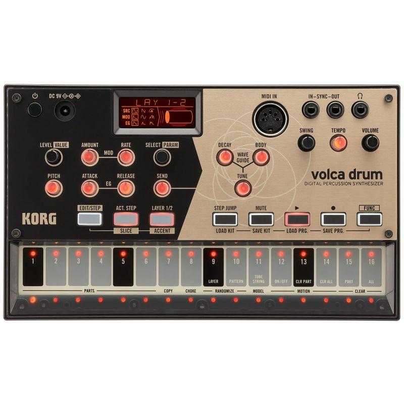 KORG デジタル パーカッション シンセサイザー volca drum リズムマシン スピーカー内蔵 ヘッドフォン使用可 どこでも使えるコ