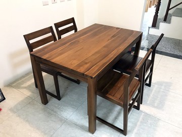 柚木餐桌餐檯 辦公桌 新希洛馬全原木實木 上漆設計感 民宿餐廳