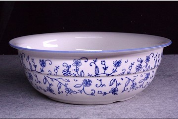 發面盆大瓷盆磁盆老式家用瓷盆和面盆手工活面盆土陶瓷揉面盆傳統