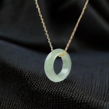 冰綠翡翠戒圈吊飾  | 天然緬甸玉翡翠A貨 | 送禮