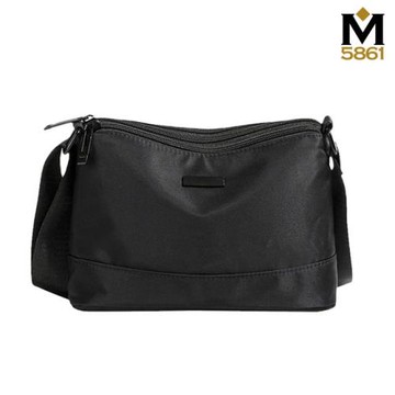 【帆布包】牛津布 帆布袋 牛津多層收納小包 側肩背 斜背／拉鍊／黑色