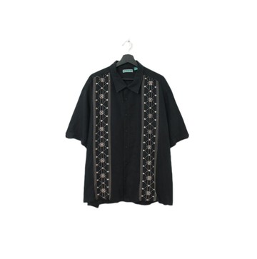 Back to Green-夏威夷襯衫 刺繡復古圖騰 黑ht-10/vintage shirts