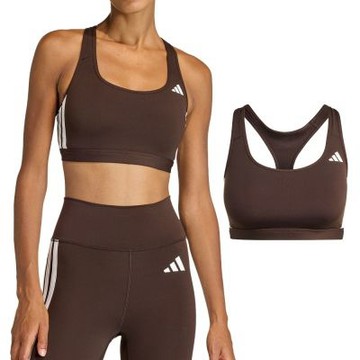 Adidas Opt ESS 3S Ms 女款 棕色 中強度 涼感 瑜珈 慢跑 訓練 運動內衣 KA4708