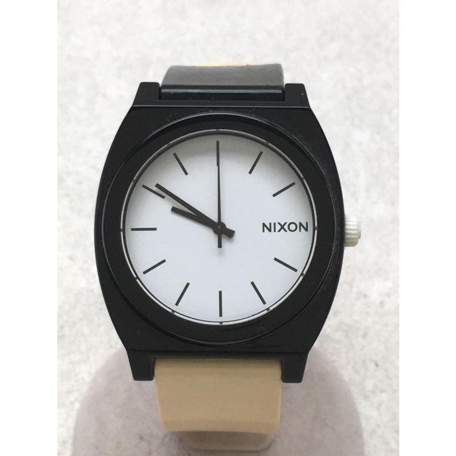 【電池新品の美品】NIXONのTIMETELLER ホワイトのレザーベルト☆