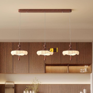 免運 可開發票 【工廠直銷】 燈具 110v燈 宋美學客廳吊燈中古風復古胡桃色法式印花布藝臥室餐廳全屋燈具