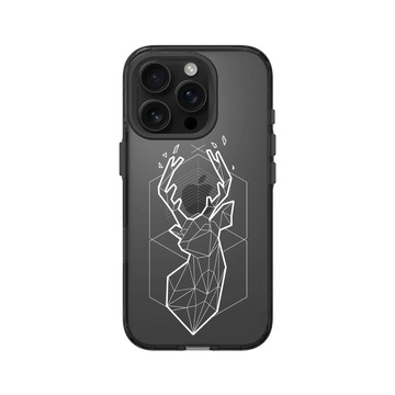 iPhone 16 Pro Clear (相機按鈕) 酷墨灰 - Animal Silhouette / 動物剪影 - 幾何-北歐系列/白鹿