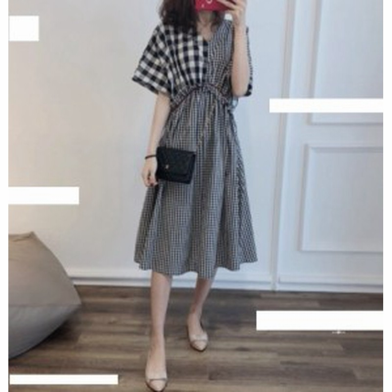 ギンガムチェック ワンピース レディース 春 夏 ミドル丈 ひざ下 お出かけ デート 長袖 代30代40代 上品 Aライン 可愛い お嬢様 韓国 通販 Lineポイント最大1 0 Get Lineショッピング
