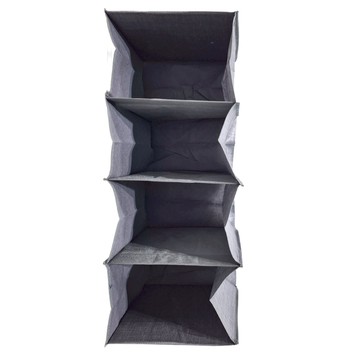 JOSIC 四層布藝收納掛袋 加厚無紡布  30 x 30 x 80cm  星霧灰色