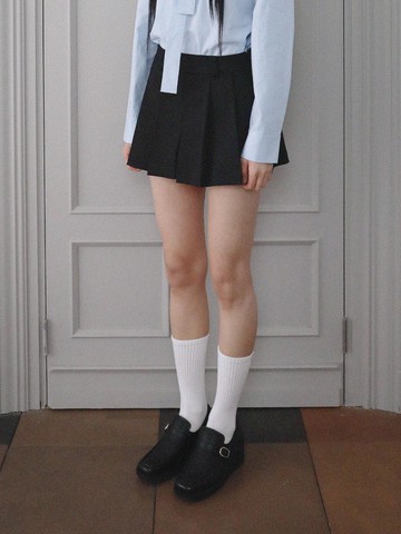 PLEATS SKIRT PANTS (BLACK)
