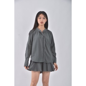 (S) j zi質感圓領綠色套裝二手衣