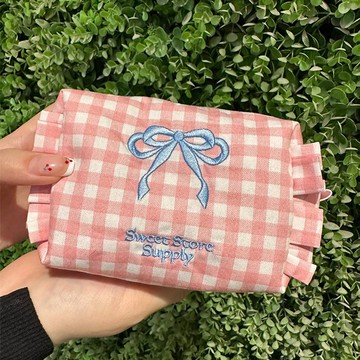 Sweetstore Supply原創蝴蝶結刺繡化妝包便攜收納包