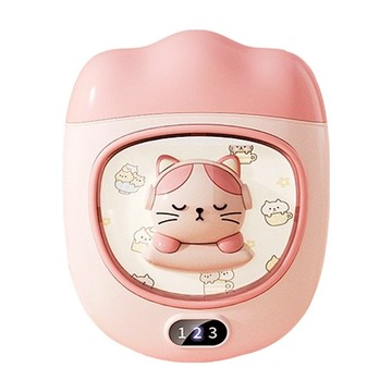 TIMLEI 充電式USB小型便攜迷你萌寵貓爪卡通暖蛋  櫻花粉  單一商品