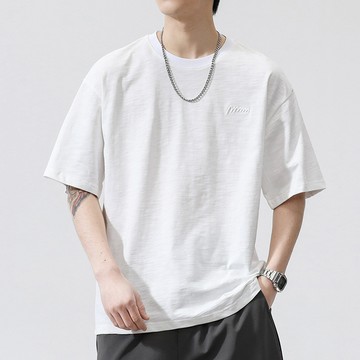 日系竹節棉圓領短袖T恤 / 100%棉 / 男女皆可穿 / 5色 / M-4XL / 大尺碼【QTJW2682】