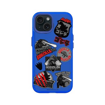 iPhone 15 Clear 激光藍 - 哥吉拉 Godzilla - 經典黑紅怪獸圖鑑