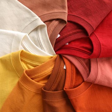 270克重磅暖色系阿美咔嘰短袖t恤彩色純棉厚實透氣情侶款打底衫夏