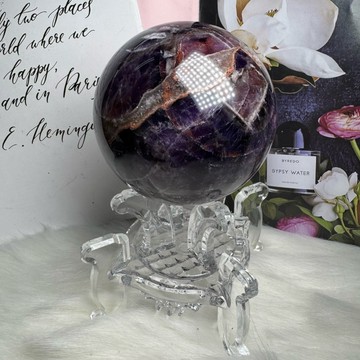 天然蜘蛛網紋 知足圓滿💜22號1175公克直徑9.2公分🔮頂級虎牙紫水晶球 夢幻虎牙紫水晶 A0832