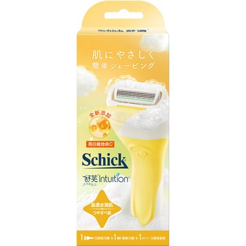 【Schick舒適牌】舒芙仕女 除毛刀把 晶透水潤肌 刀把 1入 潤膚皂刀頭 2入+清潔刷 1 入