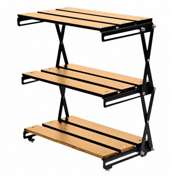 層架  附收納袋  免安裝一體式  不鏽鋼材質  215 x 360 x 105mm  原木色  3層