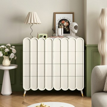 【奶油風收納】五斗櫃 儲物櫃 抽屜櫃 客廳櫃 臥室櫃 玄關櫃 簡約設計 多層收納 小戶型適用 環保板材