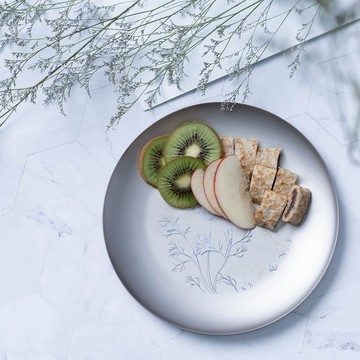 【鈦萬德 TIWONDER 】【花繪款】純鈦美食淺圓盤