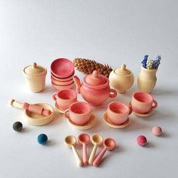 玩盤子 木製茶具 蒙台梭利玩具 木製遊樂廚房