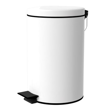 TRENY 加厚 緩降 不鏽鋼垃圾桶  39 x 25cm  白色