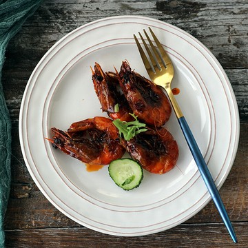 北歐復古做舊8英寸陶瓷盤 西餐牛排盤點心盤家用餐盤菜盤子經典