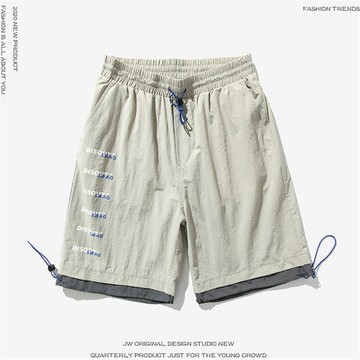短褲男夏季韓版潮流潮牌速干冰絲外穿寬松薄款休閑五分褲子大褲衩