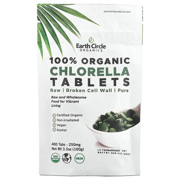 Earth Circle Organics, 全有機小球藻片，400 片